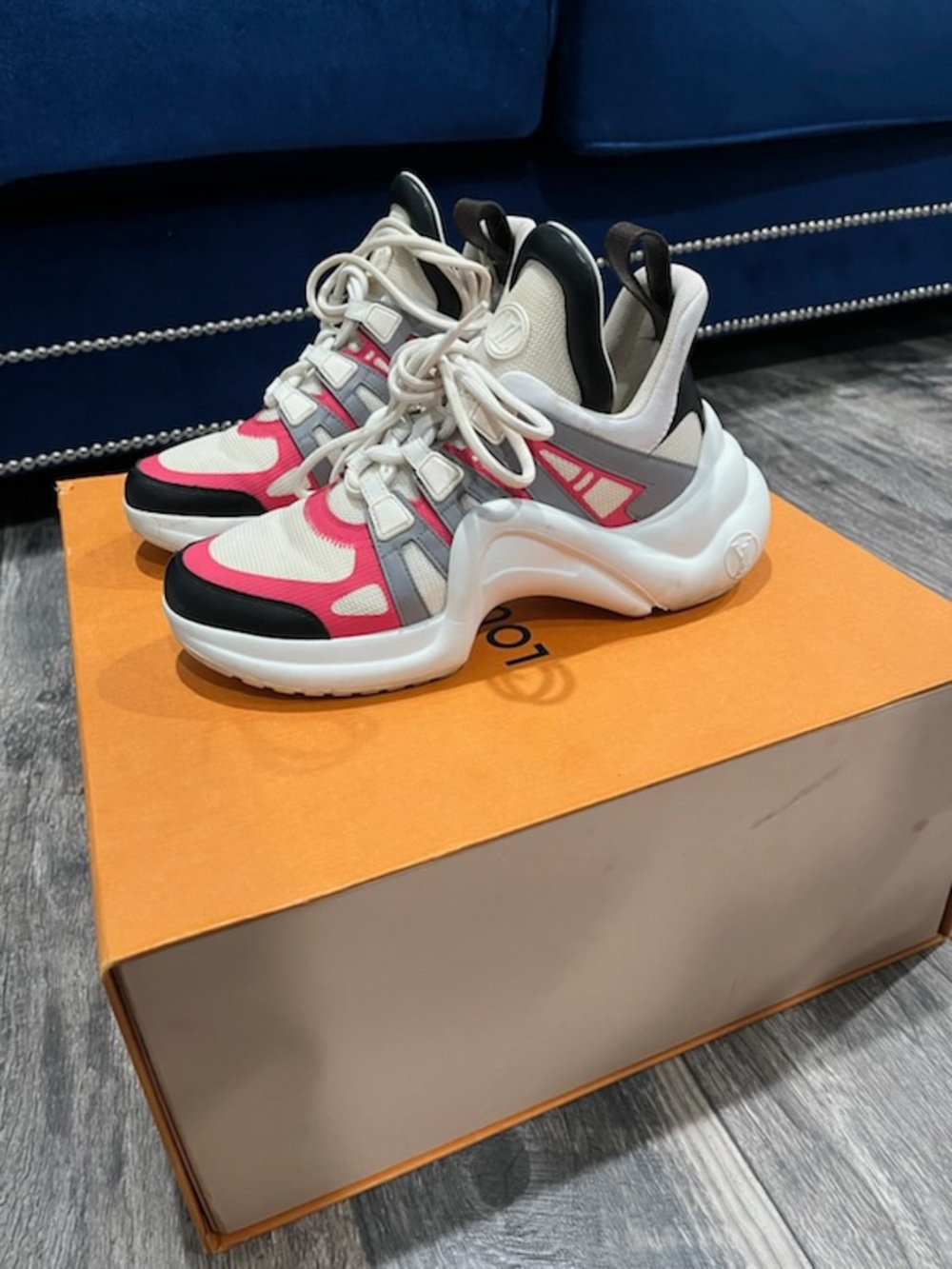 Louis Vuitton White, Pink & Black Women's Archlight Sneakers - Picture 1 of 4